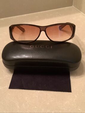 Gucci Brown Gradient Lens Women's Sunglasses Rhinestone Horsebits